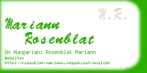 mariann rosenblat business card